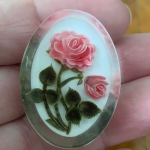 Vintage Lucite Rose Pin